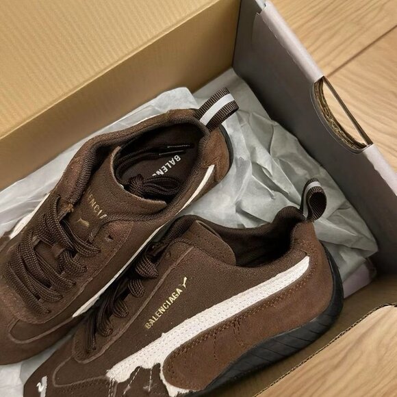 PUMA x Balenciaga Speedcat Thin-soled Shoes, Cowhide Leather, Round Toe, us6